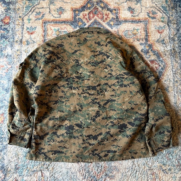 Vintage Military Digital Camo Slant Pocket Button-up Jacket Large - Picture 2 of 5